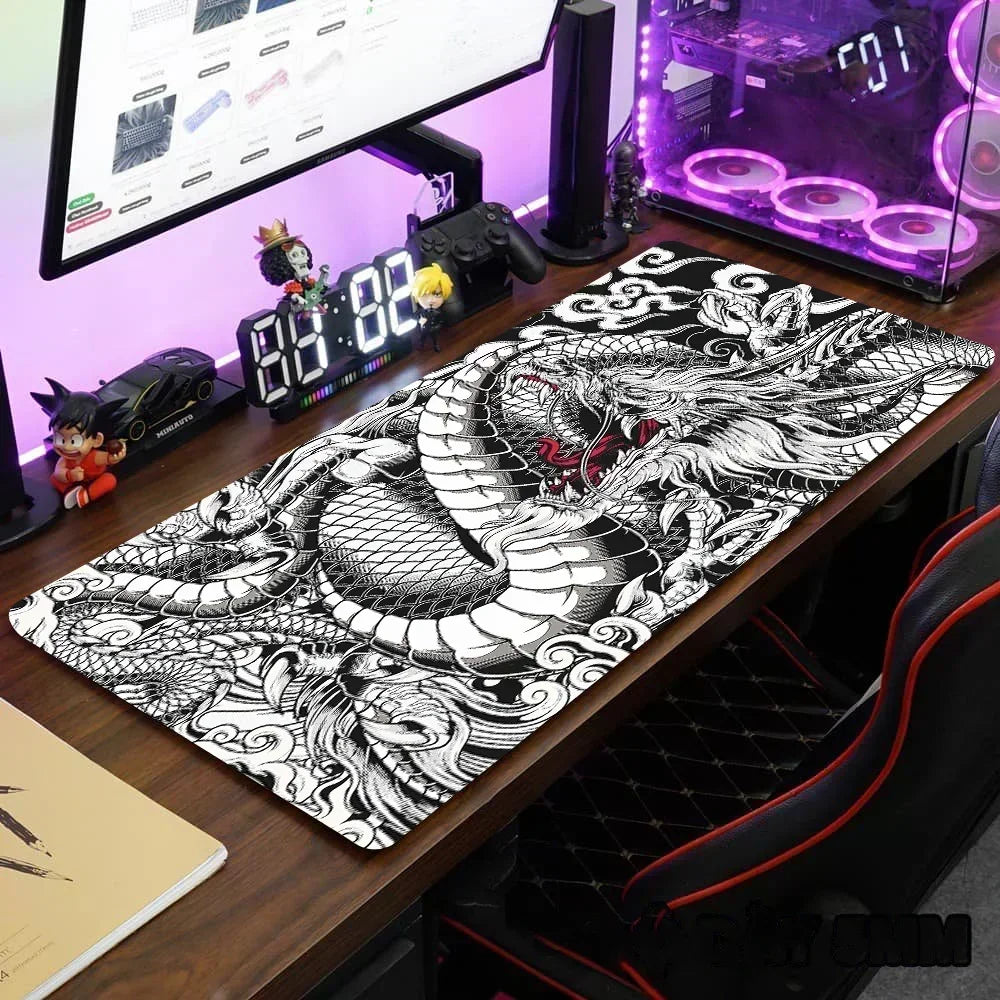 Dragon Large Gaming Mousepad XXL Keyboard Gamer Mousemice Pad Speed Non-slip base Desk Mat Anime 900x400 Rubber Table Mats