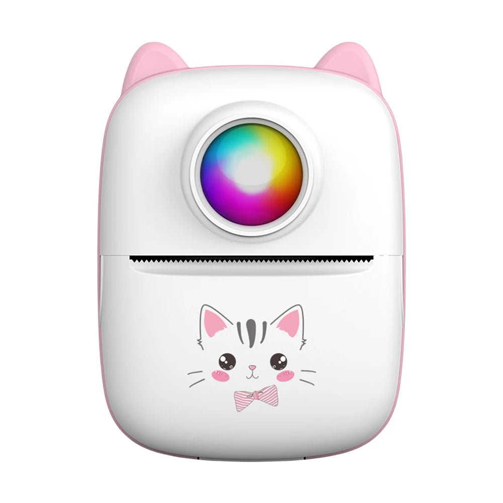 Adhesive Label Printer with USB Cable Portable Mini Thermal Printer Wireless BT 200dpi 1000mAh Ink-free Thermal Printing Machine