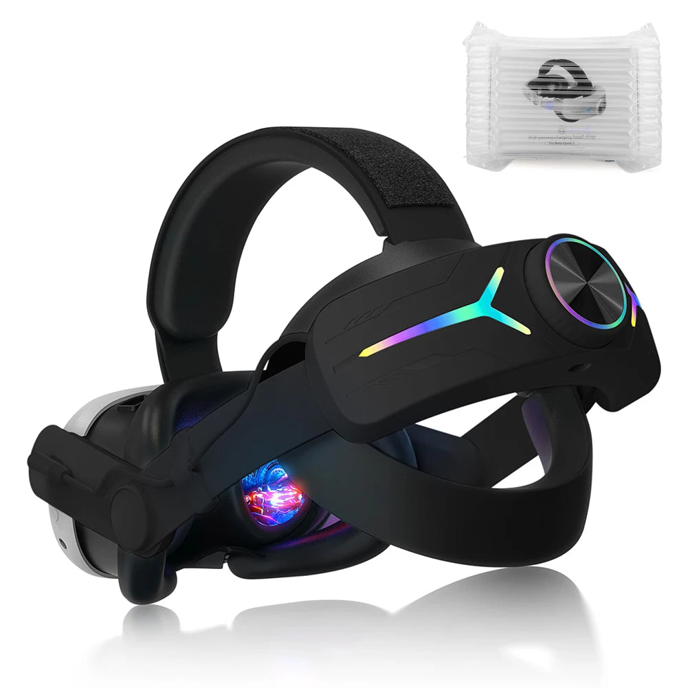 RGB Head Band Comfortable Adjustable VR Replacement Elite Strap Rechargeable with 8000mAh Battery for Meta Quest 3 Accessories