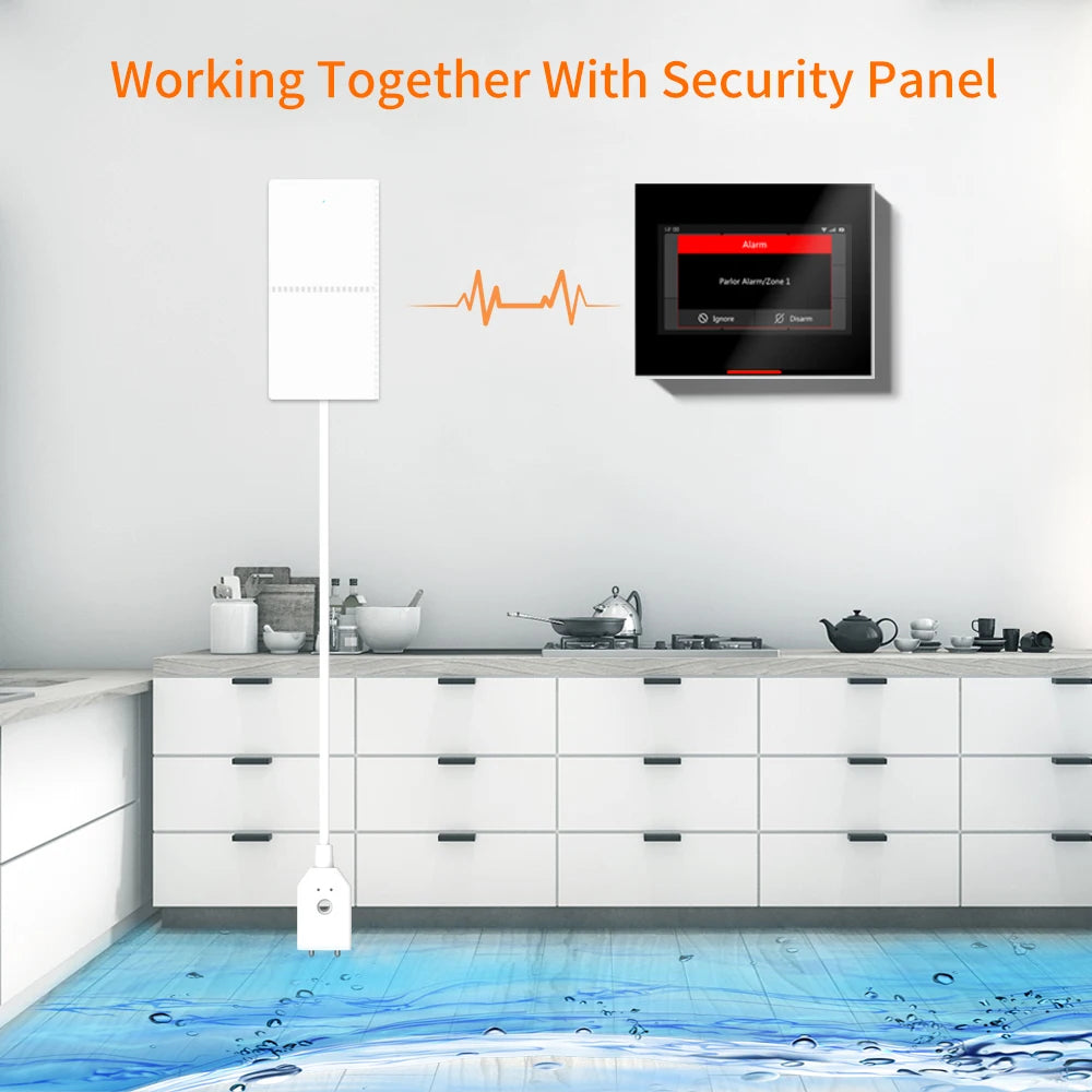 Ostaniot 433MHz Tuya Water Leakage Detector Water Leak Sensor Flood Alert Overflow For Security Alarm System Smart Life APP