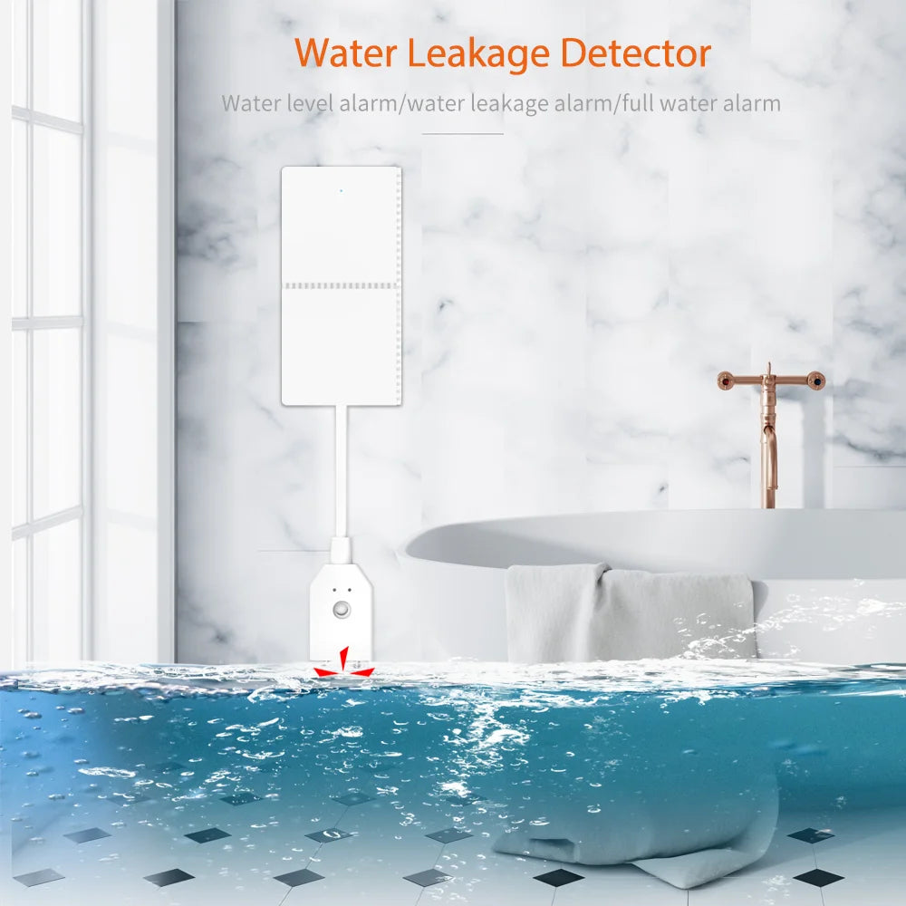 Ostaniot 433MHz Tuya Water Leakage Detector Water Leak Sensor Flood Alert Overflow For Security Alarm System Smart Life APP