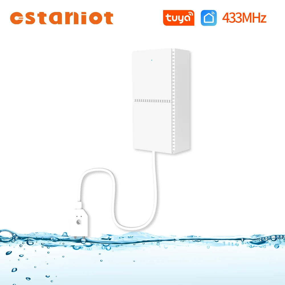 Ostaniot 433MHz Tuya Water Leakage Detector Water Leak Sensor Flood Alert Overflow For Security Alarm System Smart Life APP