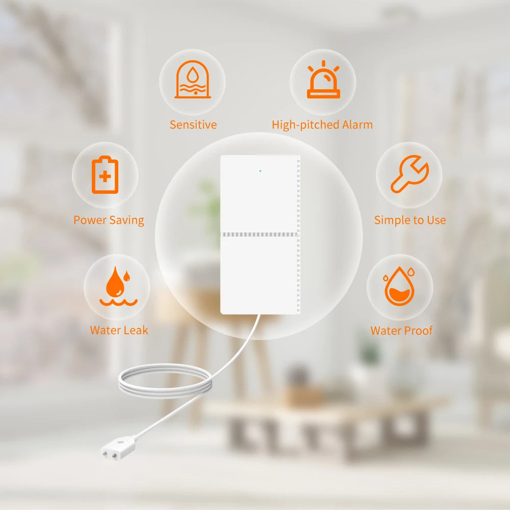 Ostaniot 433MHz Tuya Water Leakage Detector Water Leak Sensor Flood Alert Overflow For Security Alarm System Smart Life APP