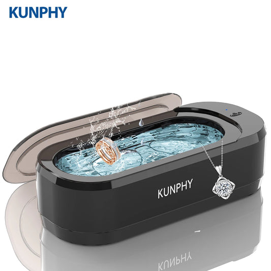 KUNPHY Ultrasonic Jewelry Cleaner 12oz 46KHz Professional Sonic Cleaner with One-Touch Operation Sonic Cleaner for Rings Glasses