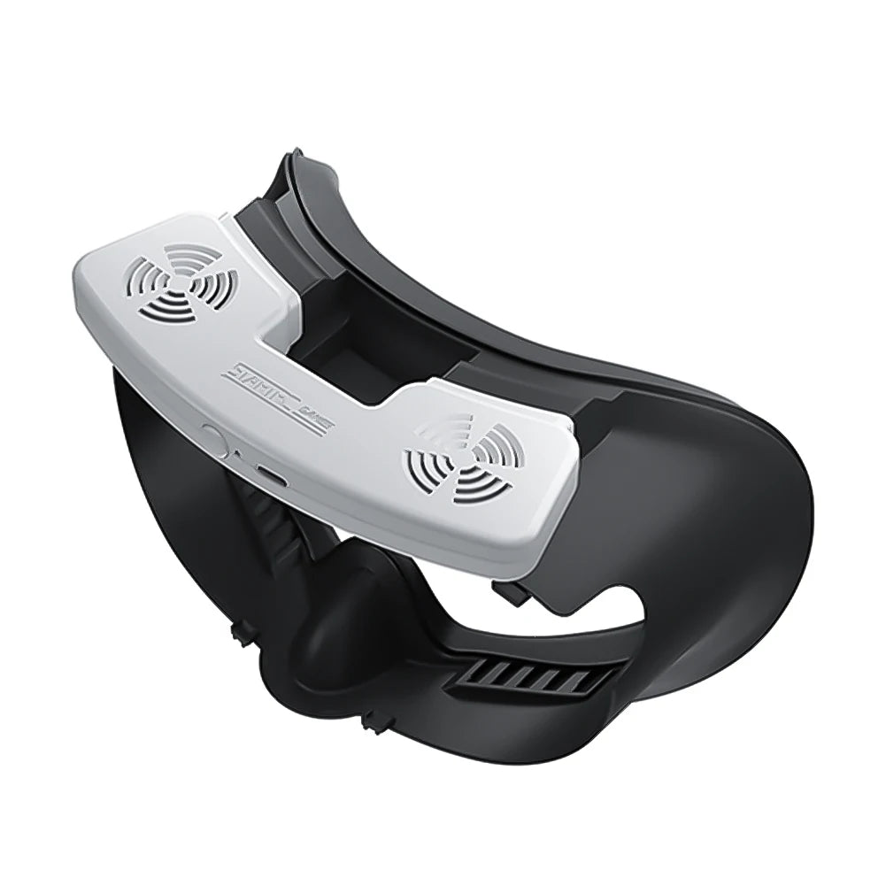 Face Cover Pad with Cooling Fan 3 Speeds Facial Interface with Cooling Fan with PU Face Cushion Pad for Meta Quest 3 VR Headset