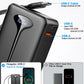 10000mAh Portable Charger Power Bank with 22.5W Fast Charging, USB-C In&Out, Built-in Cable,Travel Essentials for iPhone,Android