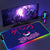 Gengar Mousepad Pokemon RGB LED Purple Mouse Pad Gaming Accessories Ghost Big Extended Keyboard Carpet PC Anime Desk Mats
