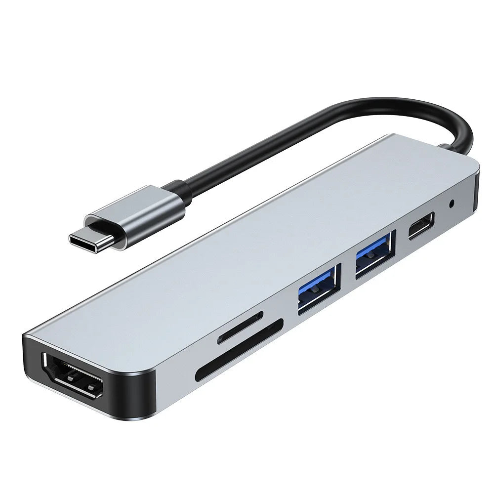 USB C HUB 6 in 1 USB C Adapter with 4K HDMI 100W PD USB 3.0 SD/TF Card Reader MacBook pro air ipad iphone15 typec