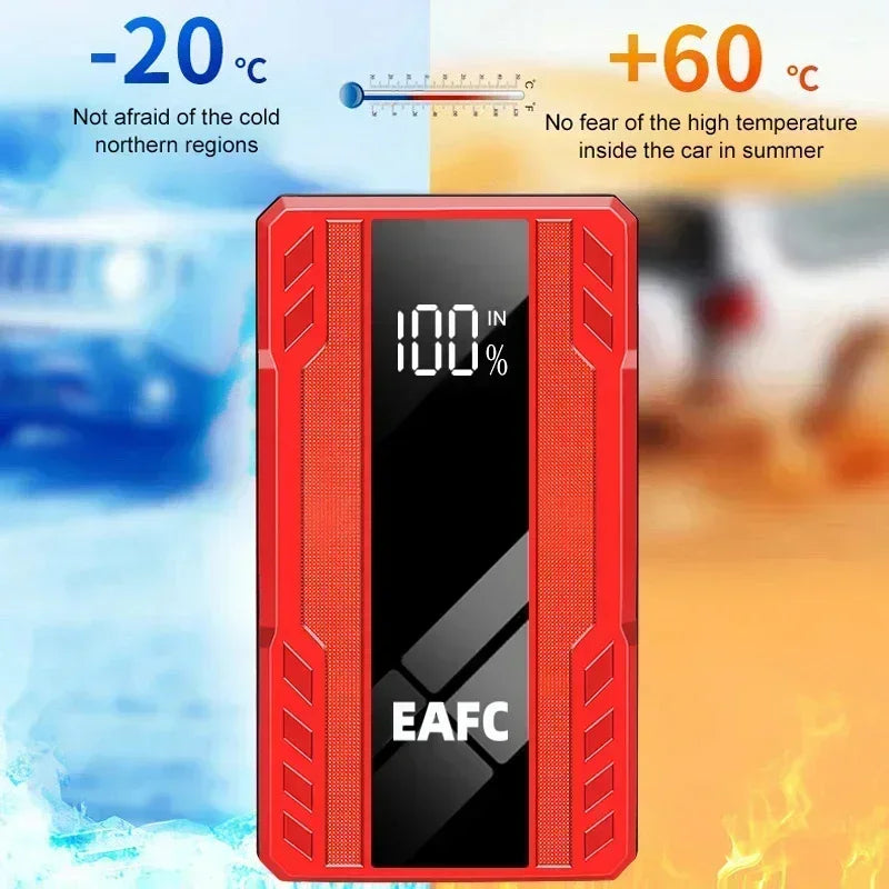 EAFC 1000A/1200A Jump Starter Power Bank Portable Charger Starting Device for 3.0L Emergency Car Battery Jump Starter