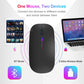 Dual Mode Bluetooth-Compatible 2.4G Wireless Mouse Type-C Rechargeable Silent Wireless Mouse Backlight Mice for Tablet Laptop PC