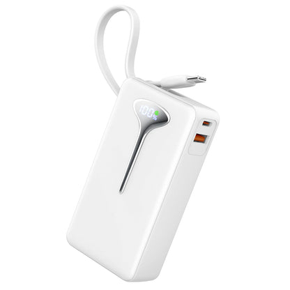 10000mAh Portable Charger Power Bank with 22.5W Fast Charging, USB-C In&Out, Built-in Cable,Travel Essentials for iPhone,Android