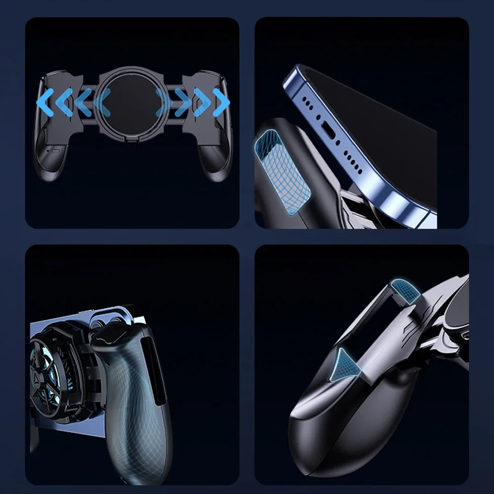 JK01S Handheld Grip Game Controller Joystick Mobile Gamepad for IOS for Android Switch PC Semiconductor Cooling Fan Game Cooler
