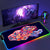 Gengar Mousepad Pokemon RGB LED Purple Mouse Pad Gaming Accessories Ghost Big Extended Keyboard Carpet PC Anime Desk Mats