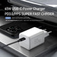 65W USB-C Power Charger PD3.0/PPS Super Fast Charger for iPhone iPad Samsung OnePlus Wall Quick Charge Adapter TypeC Cable EU