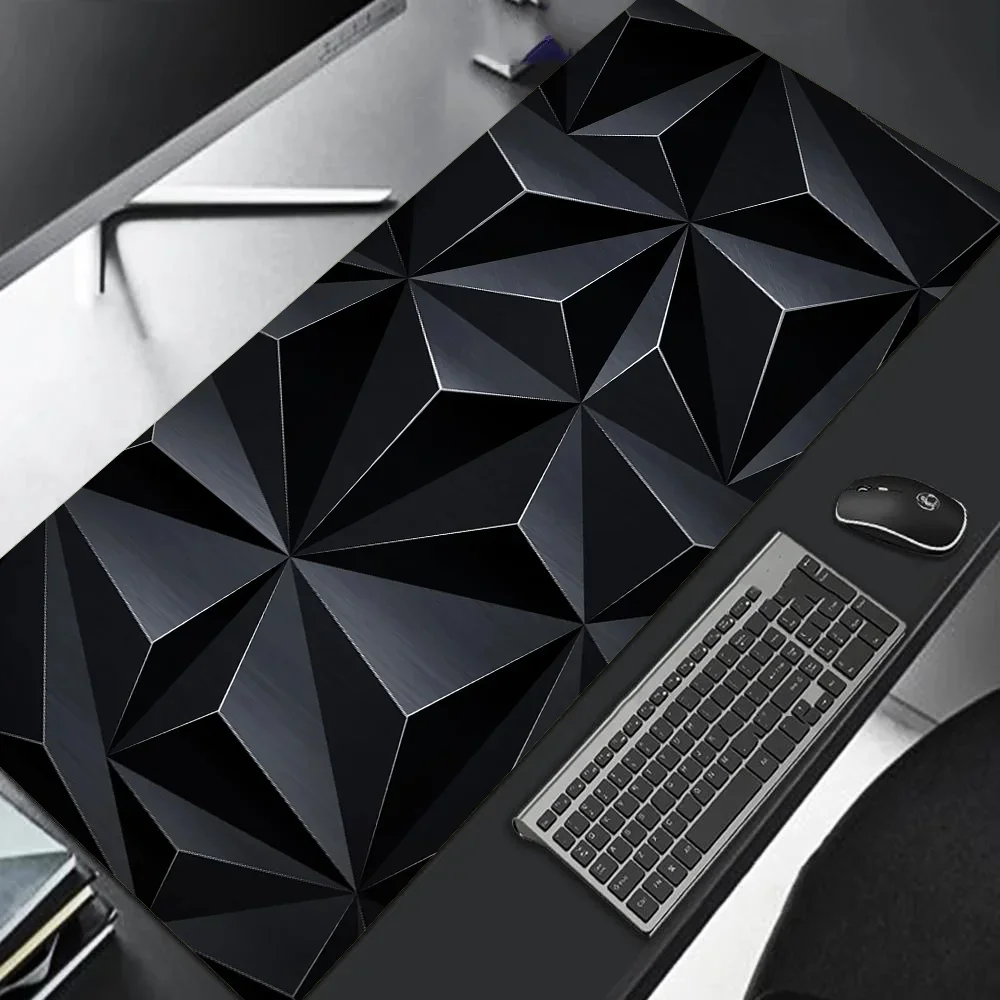 Large gaming Mouse Pad 90x40 Red Blue gradient design non-slip rubber sewn edge gaming desk mat keyboard gamers and office work