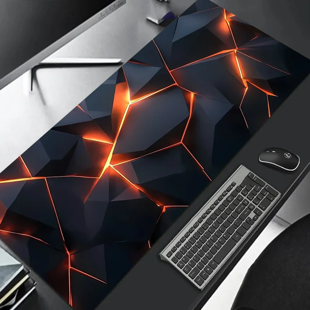 Large gaming Mouse Pad 90x40 Red Blue gradient design non-slip rubber sewn edge gaming desk mat keyboard gamers and office work