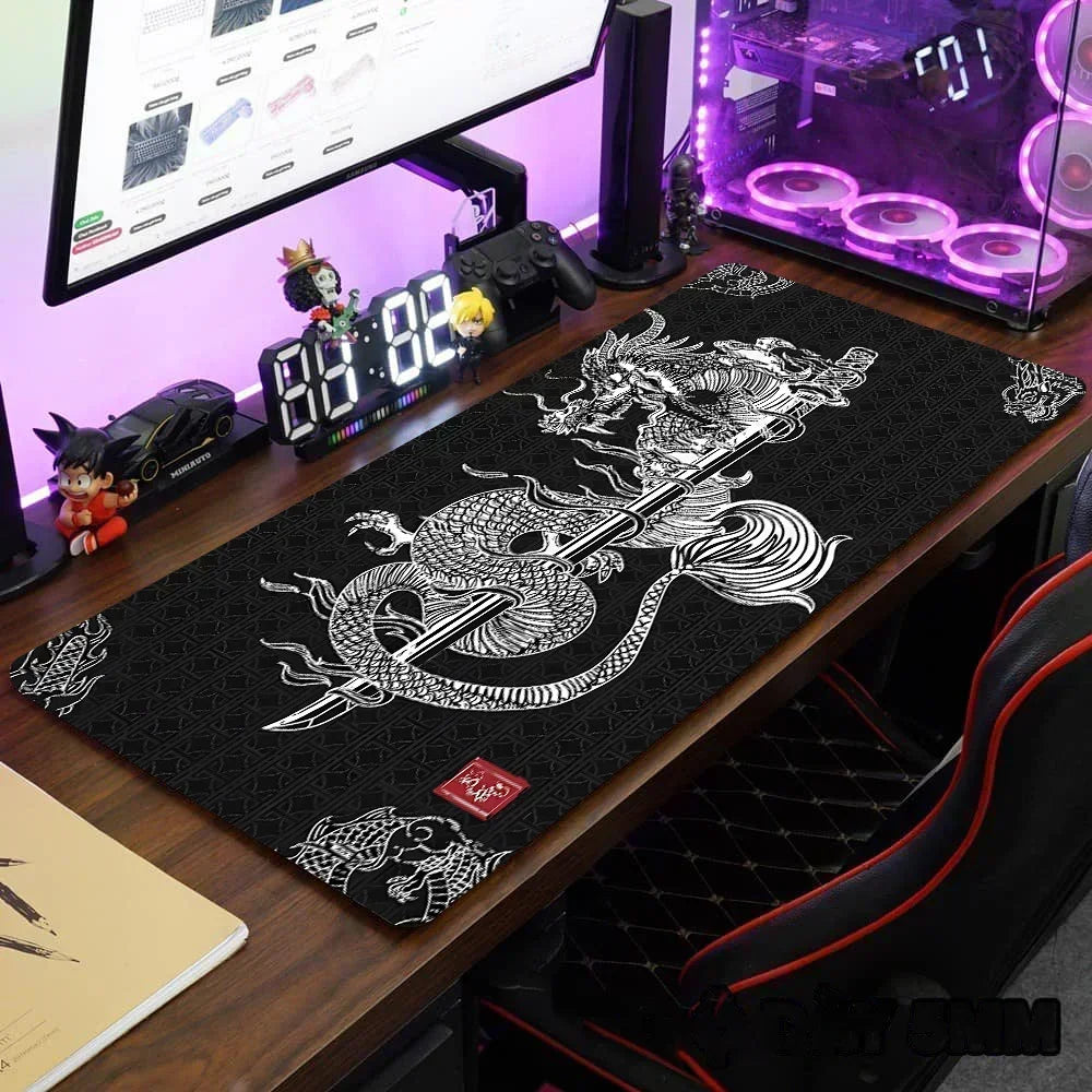 Dragon Large Gaming Mousepad XXL Keyboard Gamer Mousemice Pad Speed Non-slip base Desk Mat Anime 900x400 Rubber Table Mats