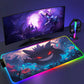 Gengar Mousepad Pokemon RGB LED Purple Mouse Pad Gaming Accessories Ghost Big Extended Keyboard Carpet PC Anime Desk Mats
