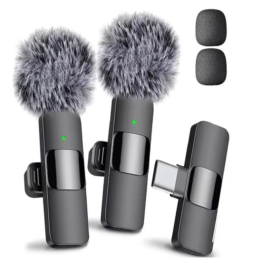 NEW Wireless Lavalier Microphone Audio Video Recording Mini Mic For iPhone Android Laptop Live Gaming Mobile Phone Microphone