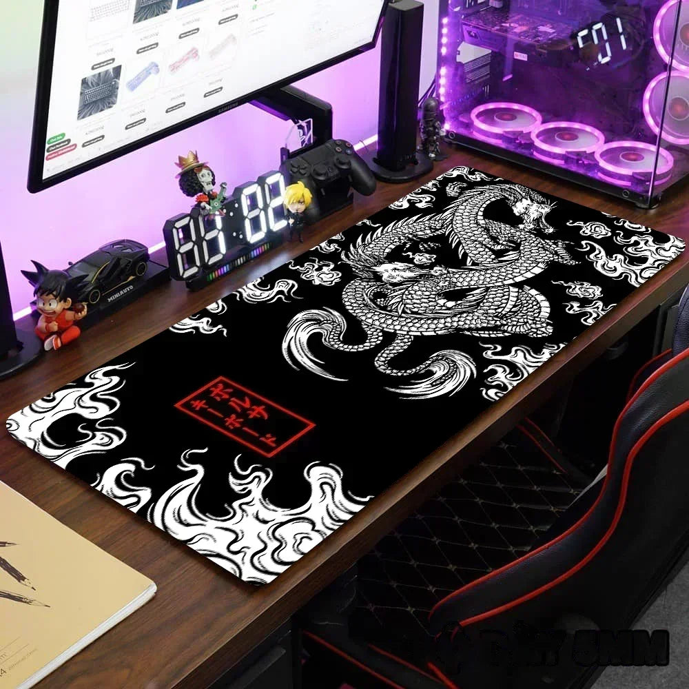 Dragon Large Gaming Mousepad XXL Keyboard Gamer Mousemice Pad Speed Non-slip base Desk Mat Anime 900x400 Rubber Table Mats