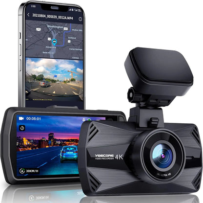 D21 Dash Cam, Real 4K Dash Camera Front 5G WiFi GPS, 3" LCD Super Night Vision Car Camera, 157°Wide Angle Dash Camera for Cars w