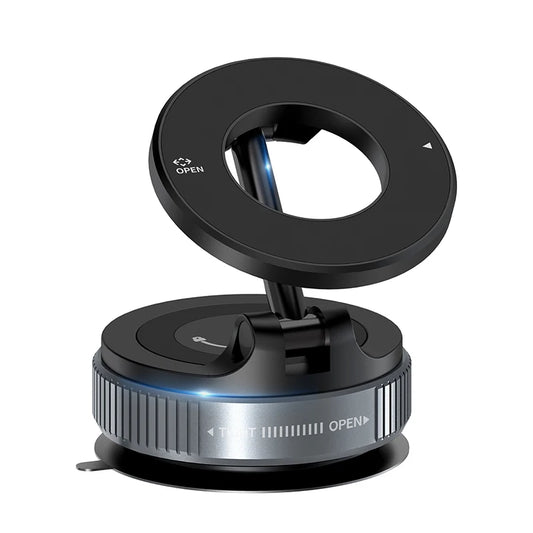 K007 Strong Magnetic Car Phone Holder Foldable Design 360° Adjustable Vacuum Mount for Car/Desk/Bathroom/Universal Use