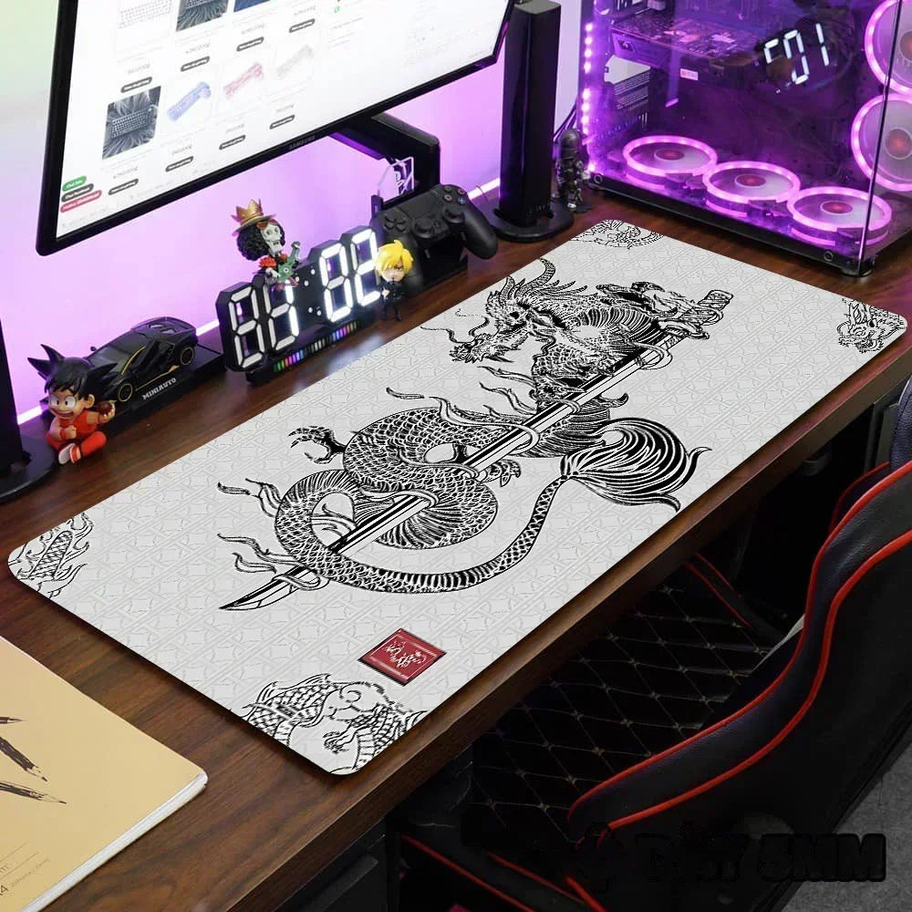 Dragon Large Gaming Mousepad XXL Keyboard Gamer Mousemice Pad Speed Non-slip base Desk Mat Anime 900x400 Rubber Table Mats