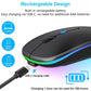 Dual Mode Bluetooth-Compatible 2.4G Wireless Mouse Type-C Rechargeable Silent Wireless Mouse Backlight Mice for Tablet Laptop PC