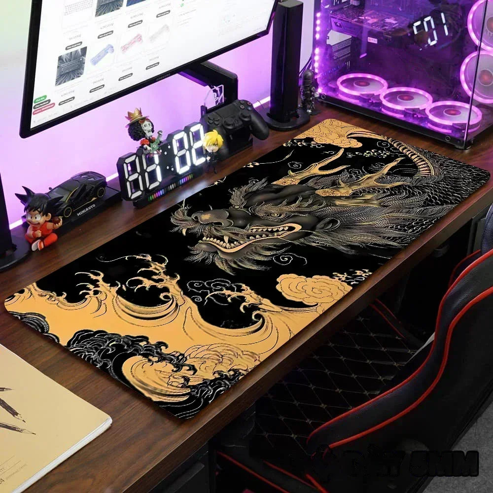 Dragon Large Gaming Mousepad XXL Keyboard Gamer Mousemice Pad Speed Non-slip base Desk Mat Anime 900x400 Rubber Table Mats