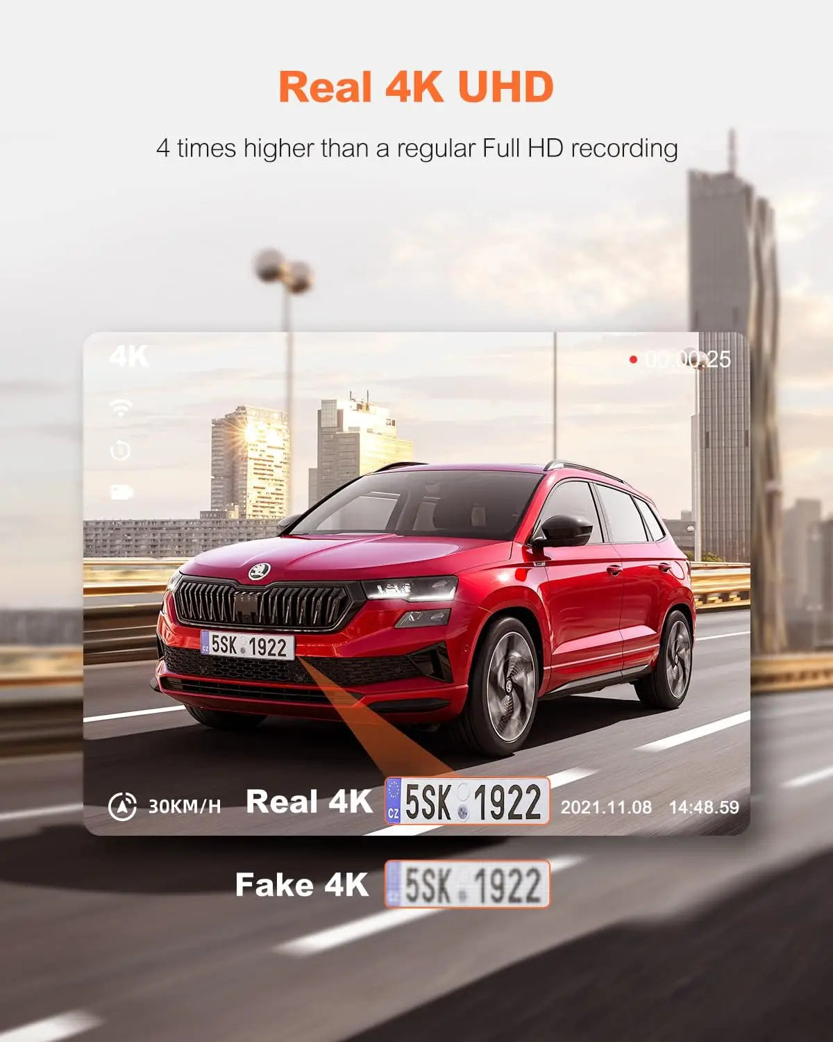 D21 Dash Cam, Real 4K Dash Camera Front 5G WiFi GPS, 3" LCD Super Night Vision Car Camera, 157°Wide Angle Dash Camera for Cars w