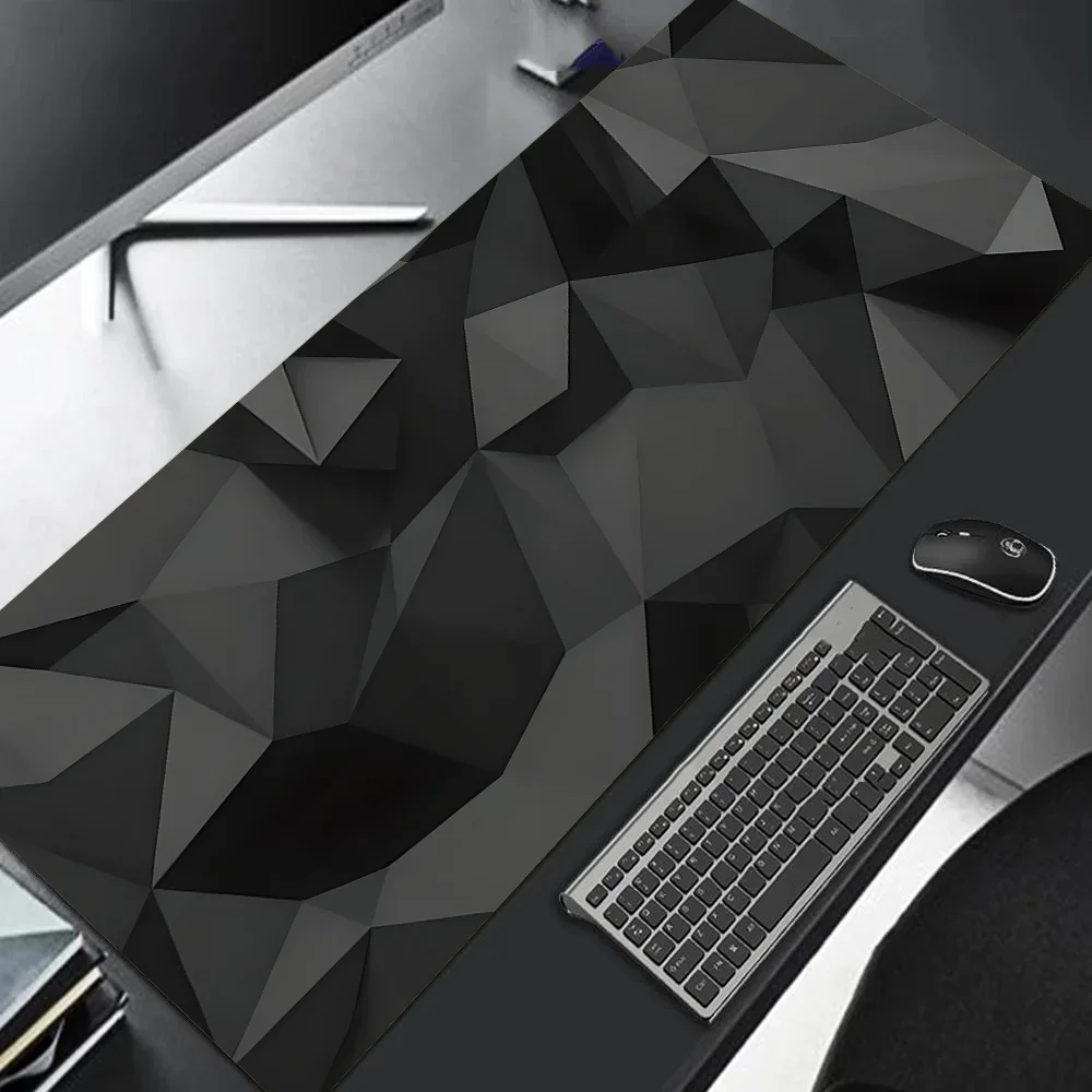 Large gaming Mouse Pad 90x40 Red Blue gradient design non-slip rubber sewn edge gaming desk mat keyboard gamers and office work