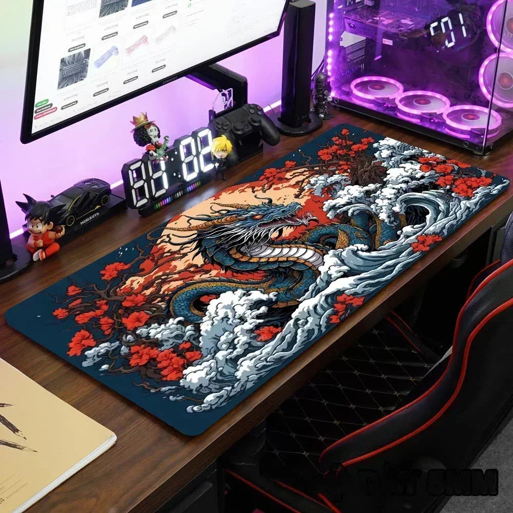 Dragon Large Gaming Mousepad XXL Keyboard Gamer Mousemice Pad Speed Non-slip base Desk Mat Anime 900x400 Rubber Table Mats