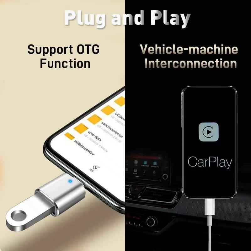 1pc LED USB 3.0 To Type C Adapter OTG To USB C Female Connector for Phone