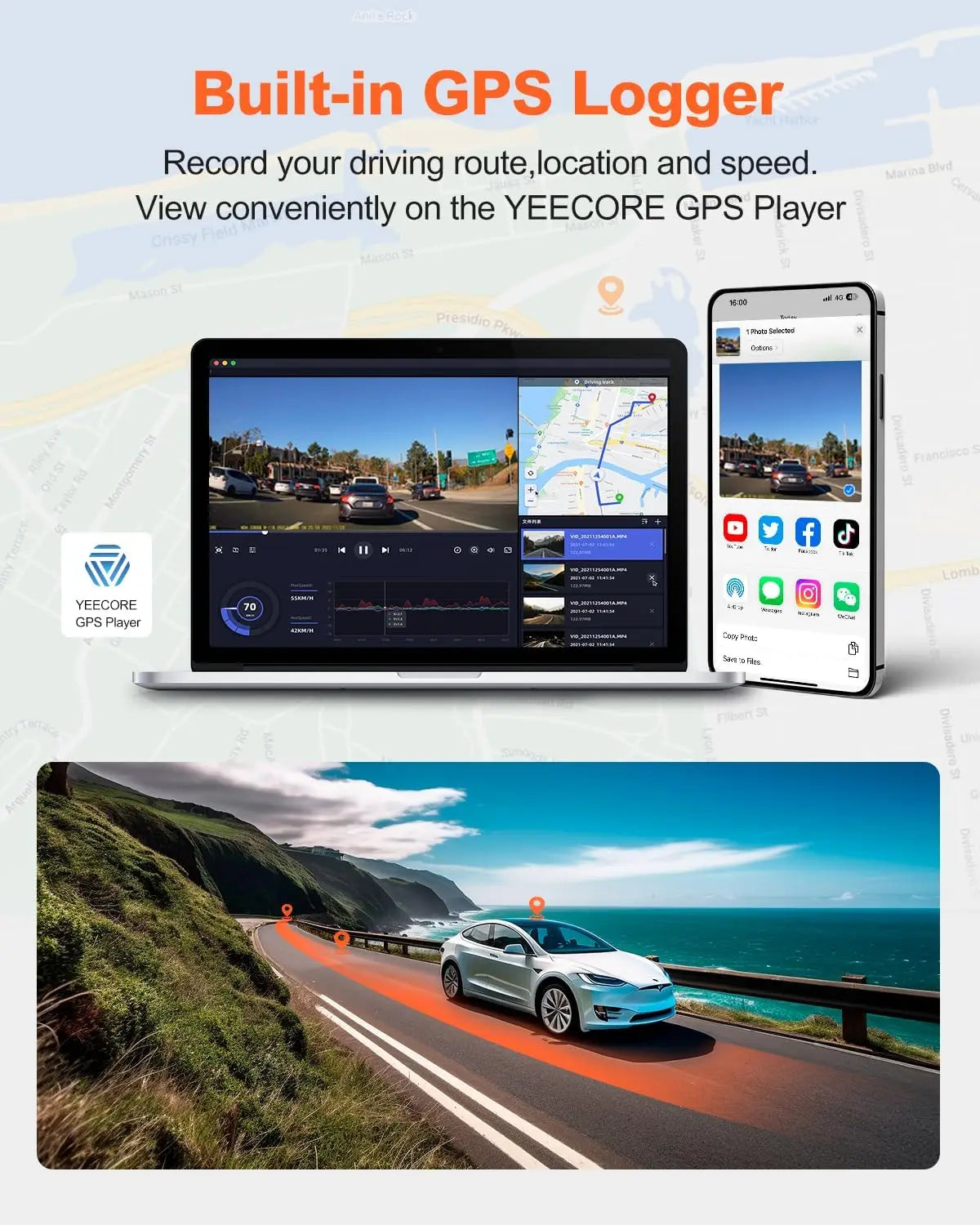 D21 Dash Cam, Real 4K Dash Camera Front 5G WiFi GPS, 3" LCD Super Night Vision Car Camera, 157°Wide Angle Dash Camera for Cars w