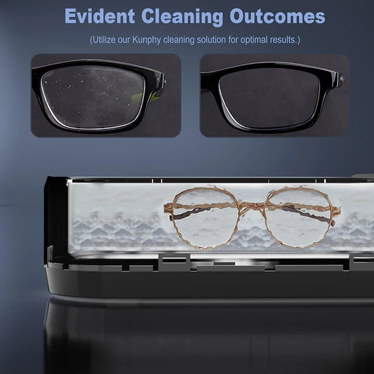 KUNPHY Ultrasonic Jewelry Cleaner 12oz 46KHz Professional Sonic Cleaner with One-Touch Operation Sonic Cleaner for Rings Glasses