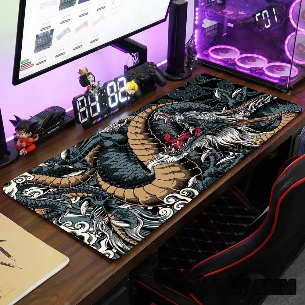 Dragon Large Gaming Mousepad XXL Keyboard Gamer Mousemice Pad Speed Non-slip base Desk Mat Anime 900x400 Rubber Table Mats