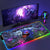 Gengar Mousepad Pokemon RGB LED Purple Mouse Pad Gaming Accessories Ghost Big Extended Keyboard Carpet PC Anime Desk Mats