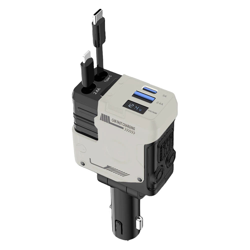 4 in 1 Retractable Car Charger Fast Car Phone Charger Super Fast Car Phone Charger USB C Car Charger for IPhone/Samsung/Huawei