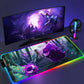 Gengar Mousepad Pokemon RGB LED Purple Mouse Pad Gaming Accessories Ghost Big Extended Keyboard Carpet PC Anime Desk Mats