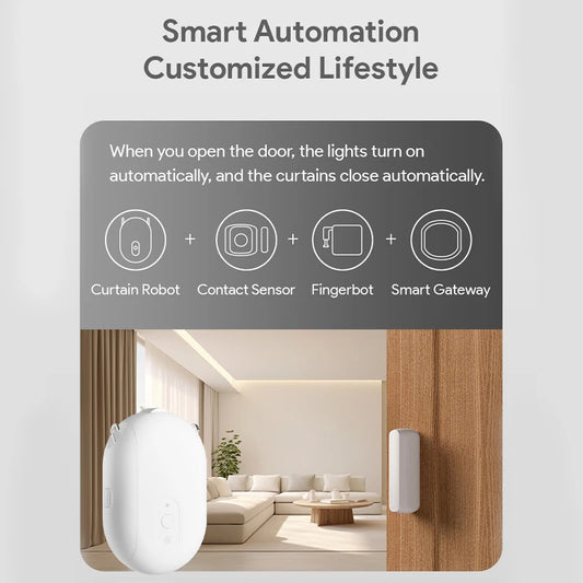 Tuya Smart Zigbee Curtain Motor with Hooks for T U Rail Smart Curtain Pusher Robot Support Siri Google Home Alexa Voice Control