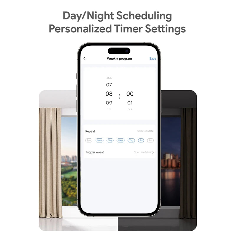 Tuya Smart Zigbee Curtain Motor with Hooks for T U Rail Smart Curtain Pusher Robot Support Siri Google Home Alexa Voice Control